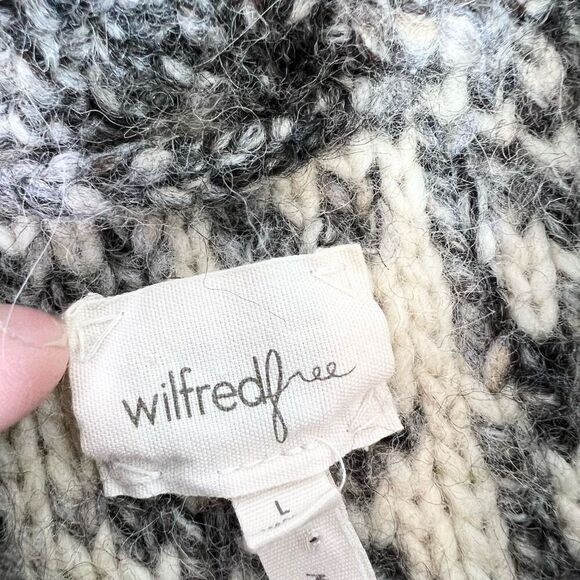 Wilfred Free Sweater Womens Large Gray Alpaca Wool Blend Full Zip Shawl Collar - Picture 3 of 10